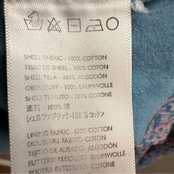 Cleobella Floral Mini Dress Size Medium Smock Waist Layered Ruffle Blue Pink - Picture 9 of 9